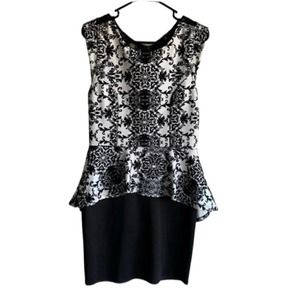 Iris Boutique Sleeveless Black And White Lace Dress Size XL